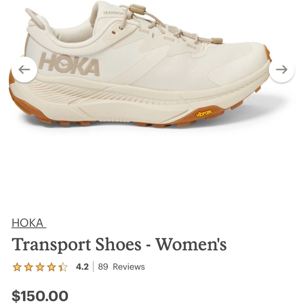 Hoka Cream Athletic Shoes with Chunky Midsole
